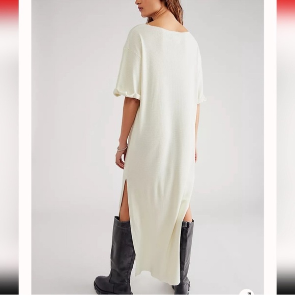 Free People / Vintage Souls Cream Hibiscus Maxi Dress - Picture 5 of 7